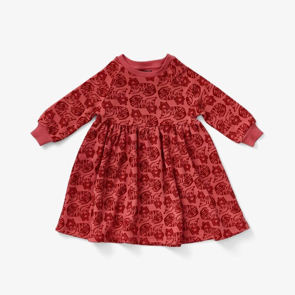 NEW LEWIS girl's sweatshirt dress in tiger | spice